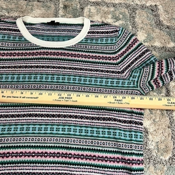 Talbots crewneck sweater womens size petite XL colorful stripe lambs wool blend - Picture 10 of 10